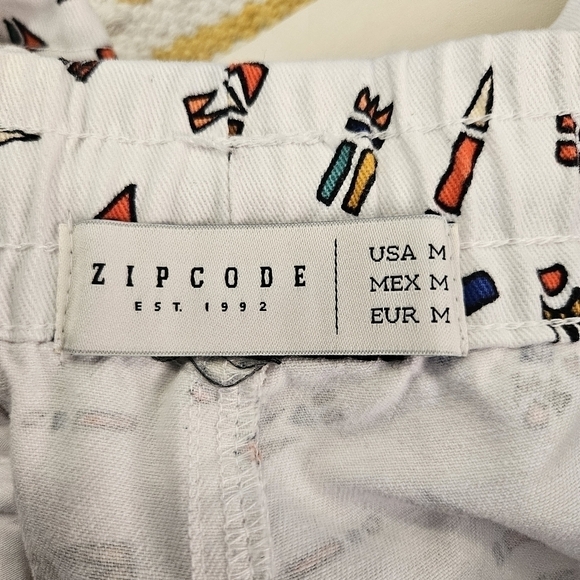 ZIPCODE Men's abstract Print Cotton Shorts Size Medium - Picture 4 of 5